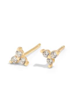 The Sally Stud Earrings White 18k Gold Plated