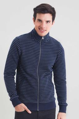 Sweat Jacket With Collar Navy