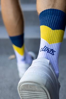 Zig Zag Socks White Yellow Blue