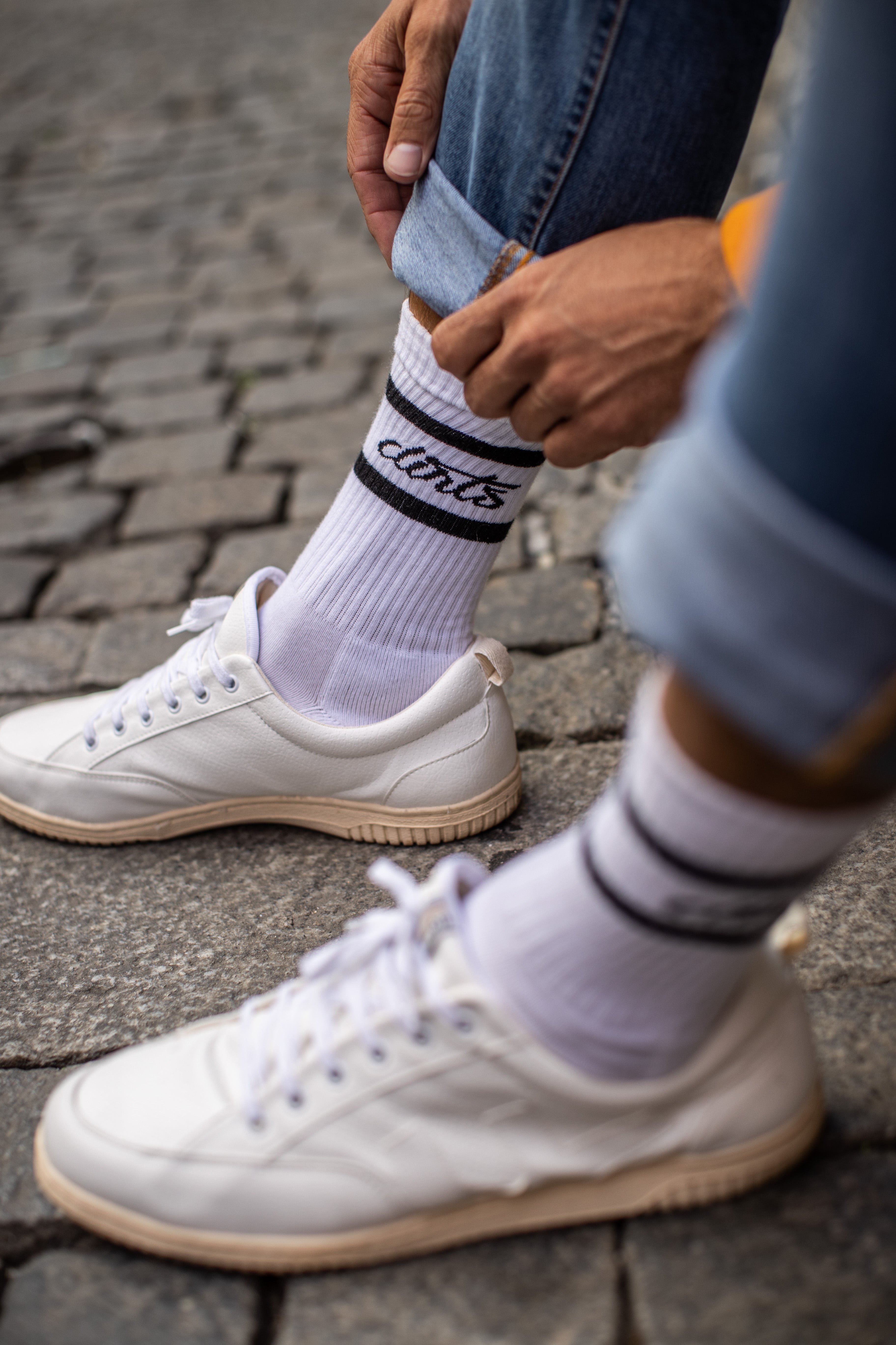 Classic Striped Socken Weiß