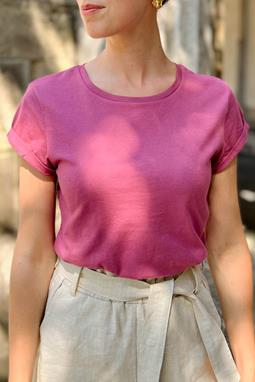 T-Shirt Rolled Sleeve Pink