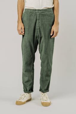Corduroy Oversized Elastic Pants Stone Green