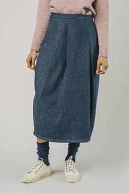 Pleated Skirt Midi Indigo