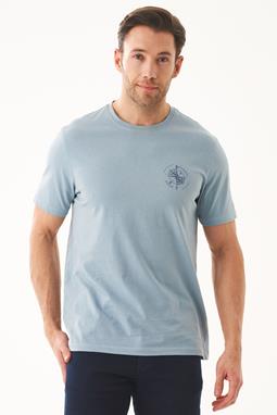 T-Shirt Bio-Katien Kompas Blauw