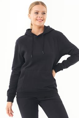 Soft Touch Zipped Hoodie Black