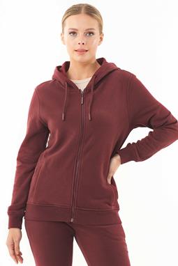 Soft Touch Zipped Hoodie Bordeaux