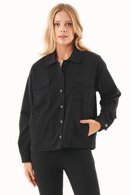 Shirt Jacket Organic Cotton Blend Black