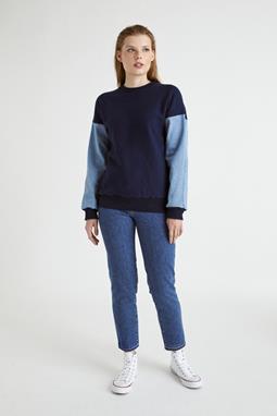 Sweatshirt Upcycled Denim Blau