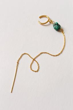 Turquoise Ear Cuff & Thread Goud