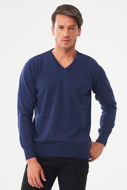 Pullover V-Ausschnitt Blau