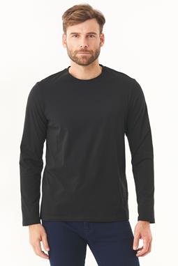 Langarm T-Shirt Schwarz