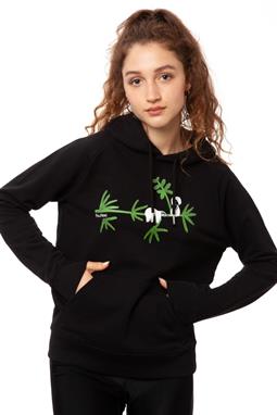 Kapuzenpulli Faultier Schwarz