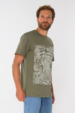 T-Shirt Panthera Tigris Diep Lichen Groen