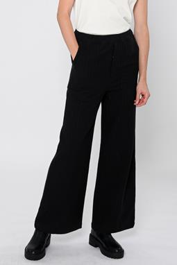 Long Wideleg Pants Pinstripe Black