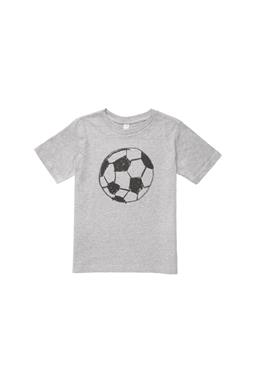 Kinder T-Shirt Fußball Melange Grau