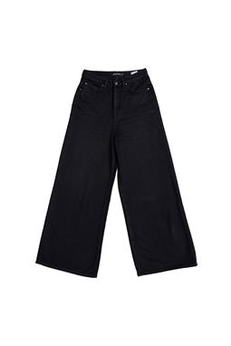 Wide Cropped Jeans Barleria Black Overdyed
