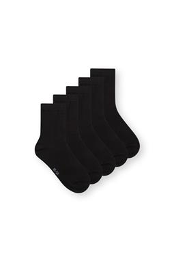 5 Pack Mid Socks Black