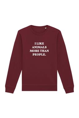 Sweatshirt I Like Animals More Maroon