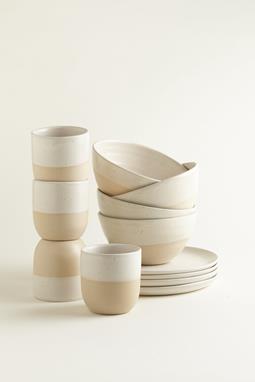 Breakfast Set Traditional Natural White Dipped
