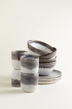 Breakfast Set Traditional Stone Gray Dipped