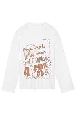 "no Plastic" Long Sleeve In Weiß Off-White