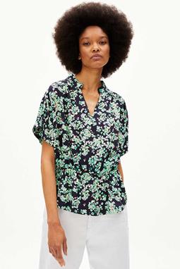 Bluse Staacy Ditsy Floral Schwarz & Grün