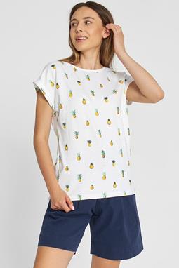 T-Shirt Visby Ananas Wit