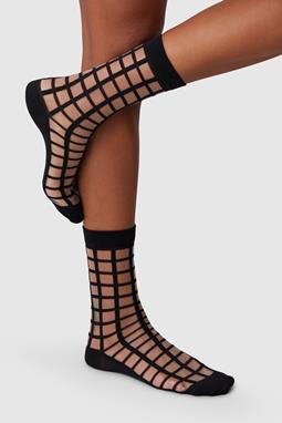 Socks Alicia Grid Black