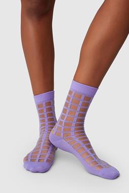 Socks Alicia Grid Lavender Purple