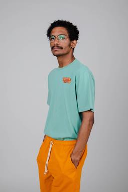 T-Shirt Gamba Embroidery Turquoise