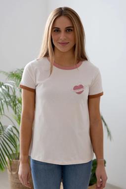 T-Shirt Clarilou Zou Ik Mezelf Wit & Roze Geven
