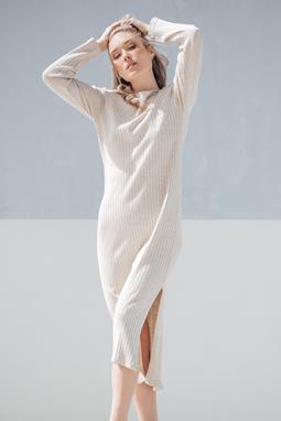 Midi Dress With Long Slit White