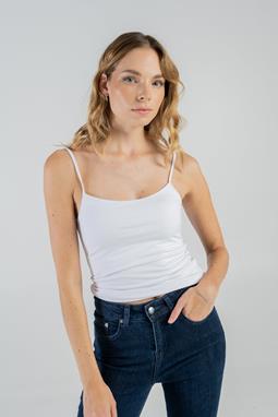 Top With Double Fabric White