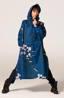 Poncho Japans Bloesem Blauw