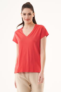 T-Shirt Stoffig Rood