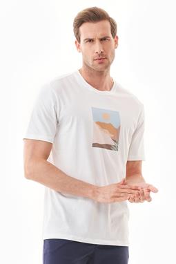 T-Shirt Met Print Off White