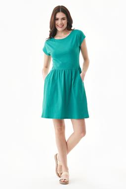 Kleid Jersey Slub Smaragdgrün