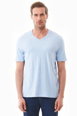 T-Shirt V-Neck Basic Powder Blue