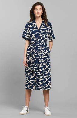 Hemdkleid Orrefors Waves Off White & Dark Blue