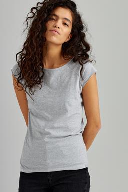 T-Shirt Cap Sleeve Grey Melange
