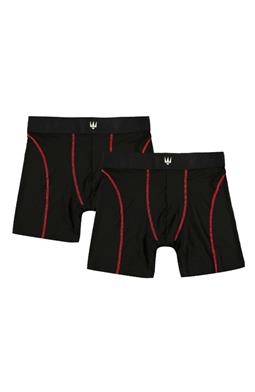 Boxershorts 2-Pack Red Stitched Zwart