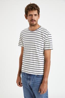 T-Shirt Gestreept Wit & Donkerblauw