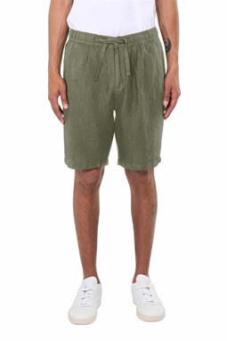 Loose Linen Shorts Green
