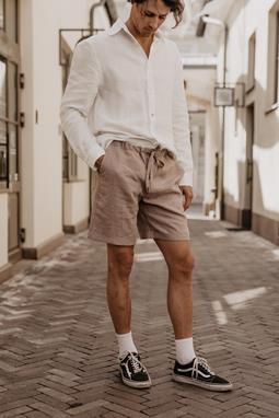 Leinen-Shorts Ares Rosy Brown