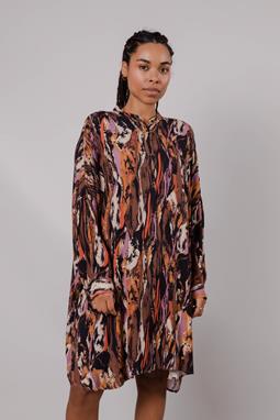 Etna Oversized Mao Jurk Bruin