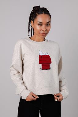 Peanuts Snoopy Doghouse Sweatshirt Creme