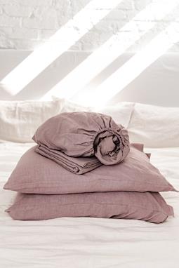 Linen Sheets Set Rosy Brown
