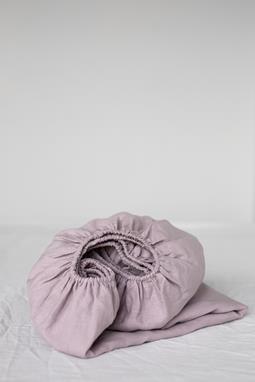 Linen Fitted Sheet Dusty Rose