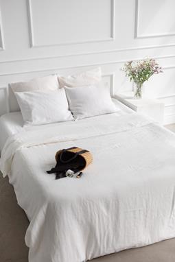 Leinen-Bettbezug Weiß