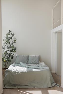 Leinen-Bettbezug Salbei Grün